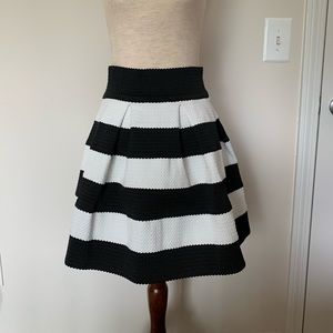 Black and White Striped Skirt